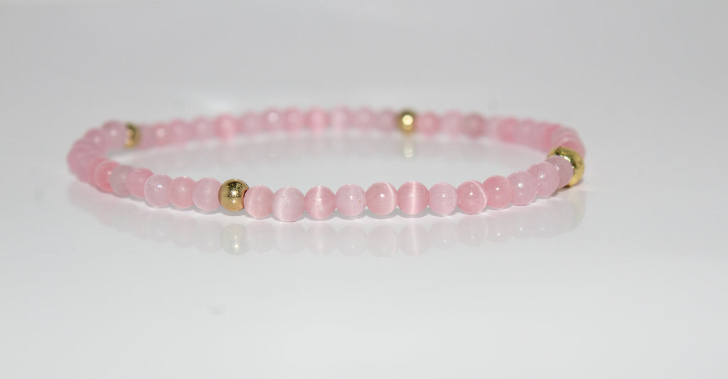 Pink Gemstone Stretch Bracelet