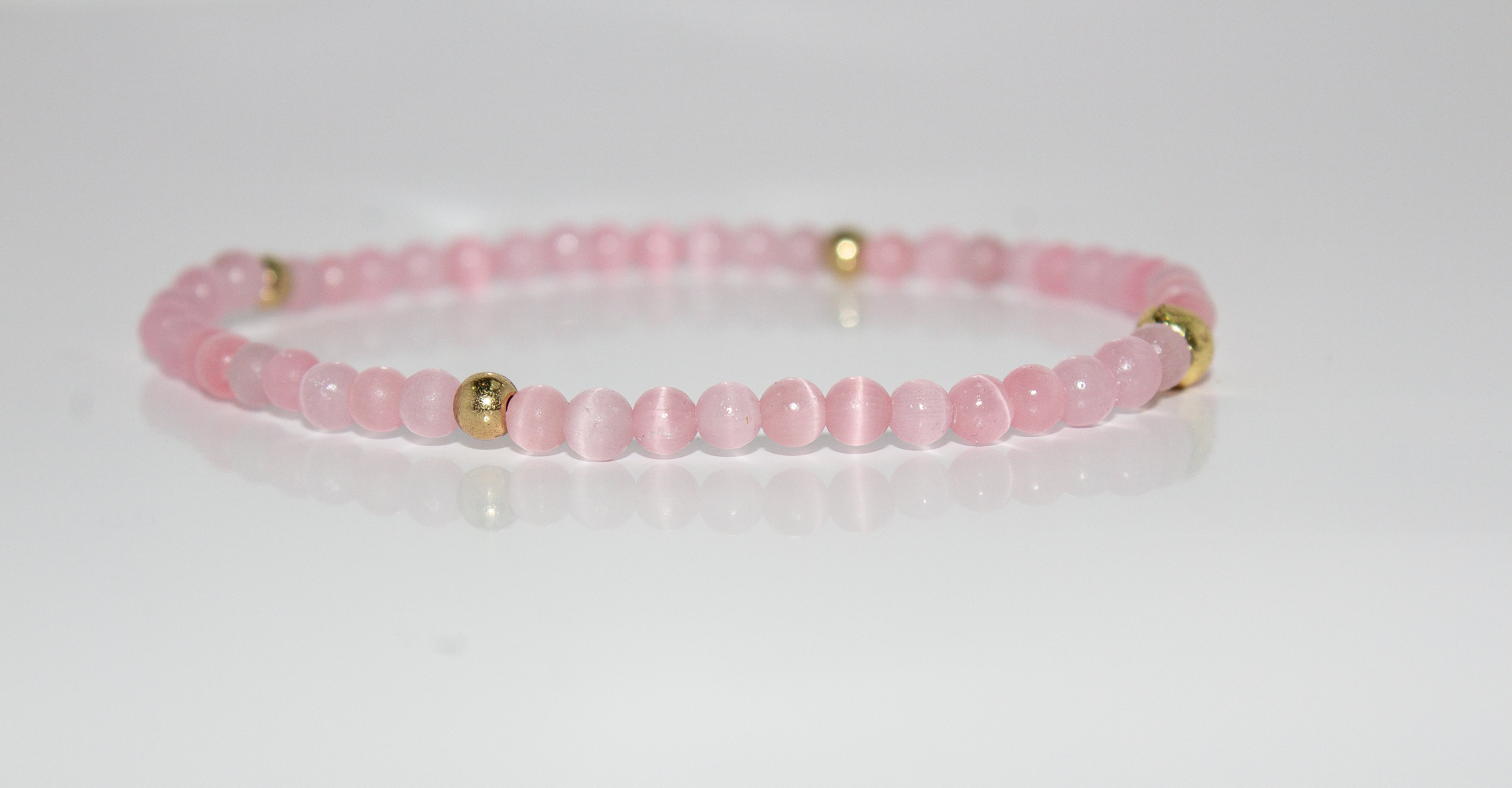 Pink Gemstone Stretch Bracelet