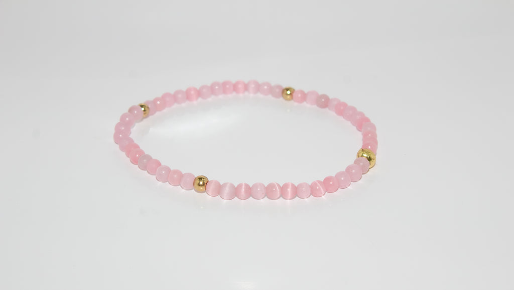 Pink Gemstone Stretch Bracelet