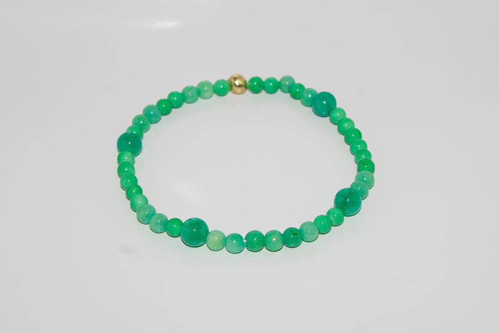Green Amazonite and Jade Stretch Bracelet