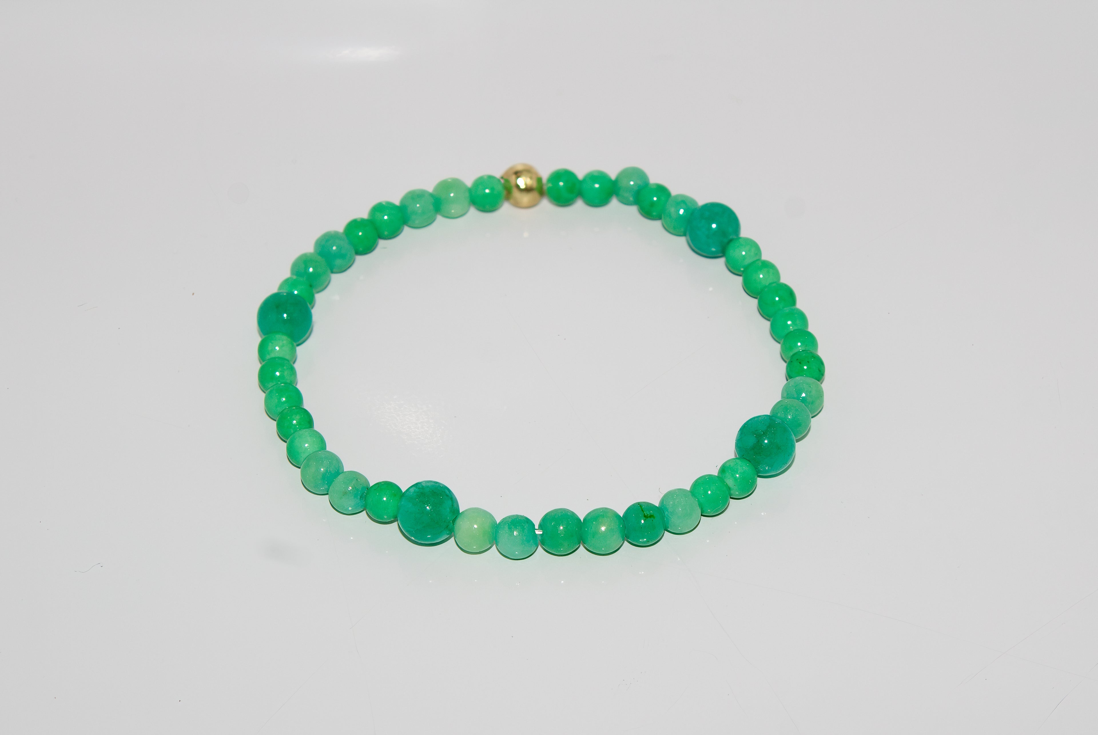 Green Amazonite and Jade Stretch Bracelet