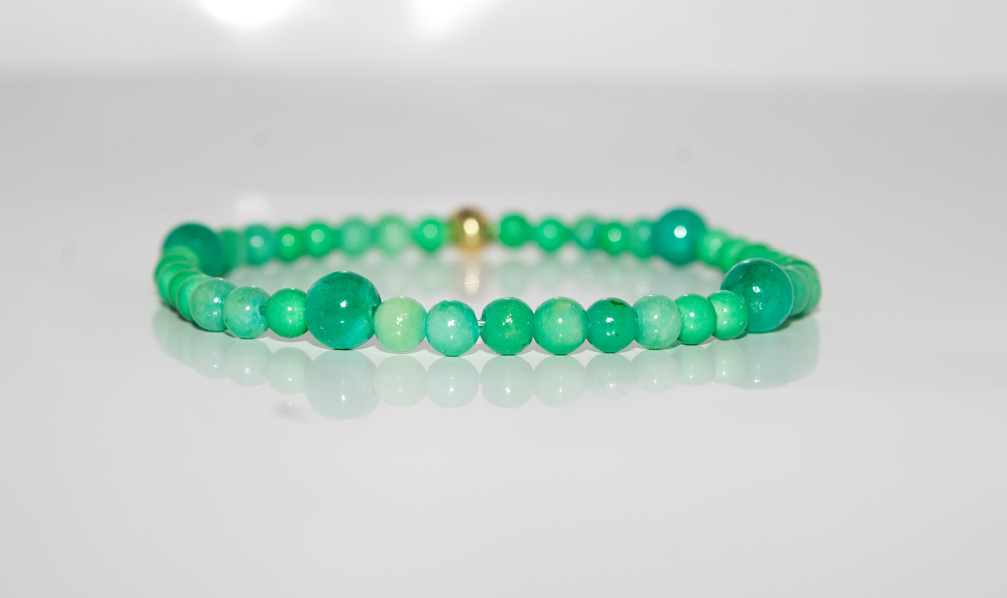 Green Amazonite and Jade Stretch Bracelet