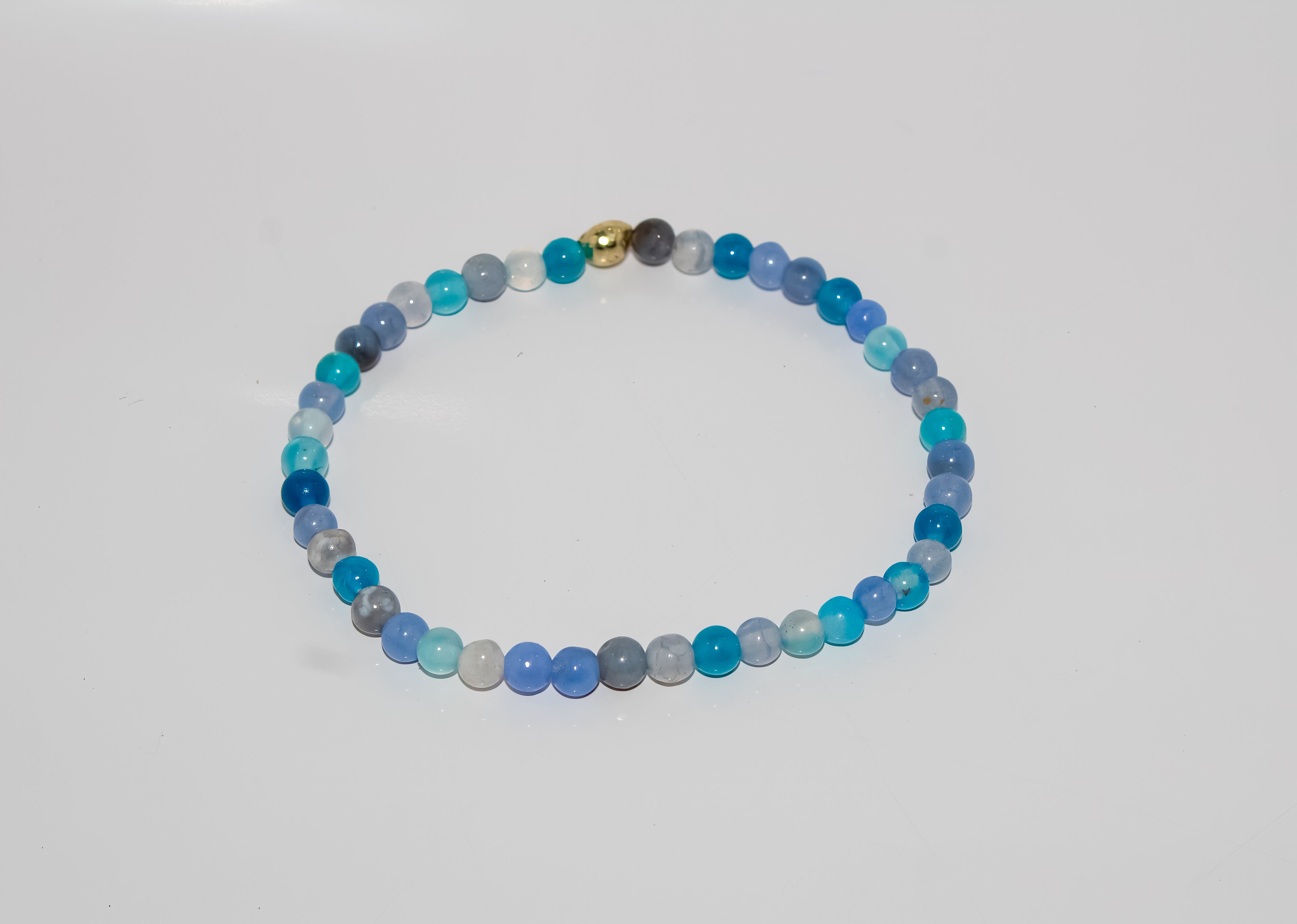 Mixed Blue Gemstone Stretch Bracelet