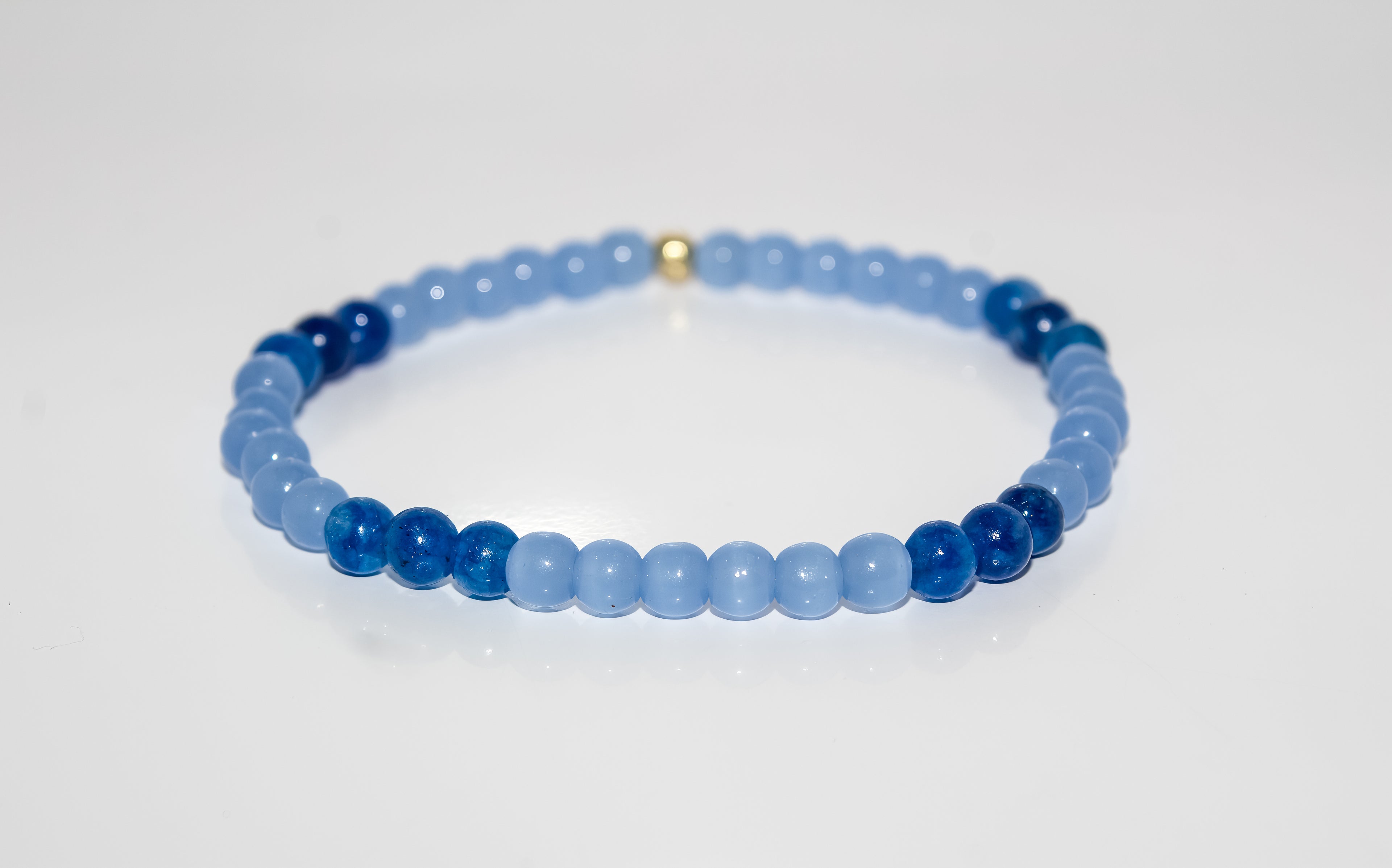 Periwinkle and Royal Blue Gemstone Stretch Bracelet