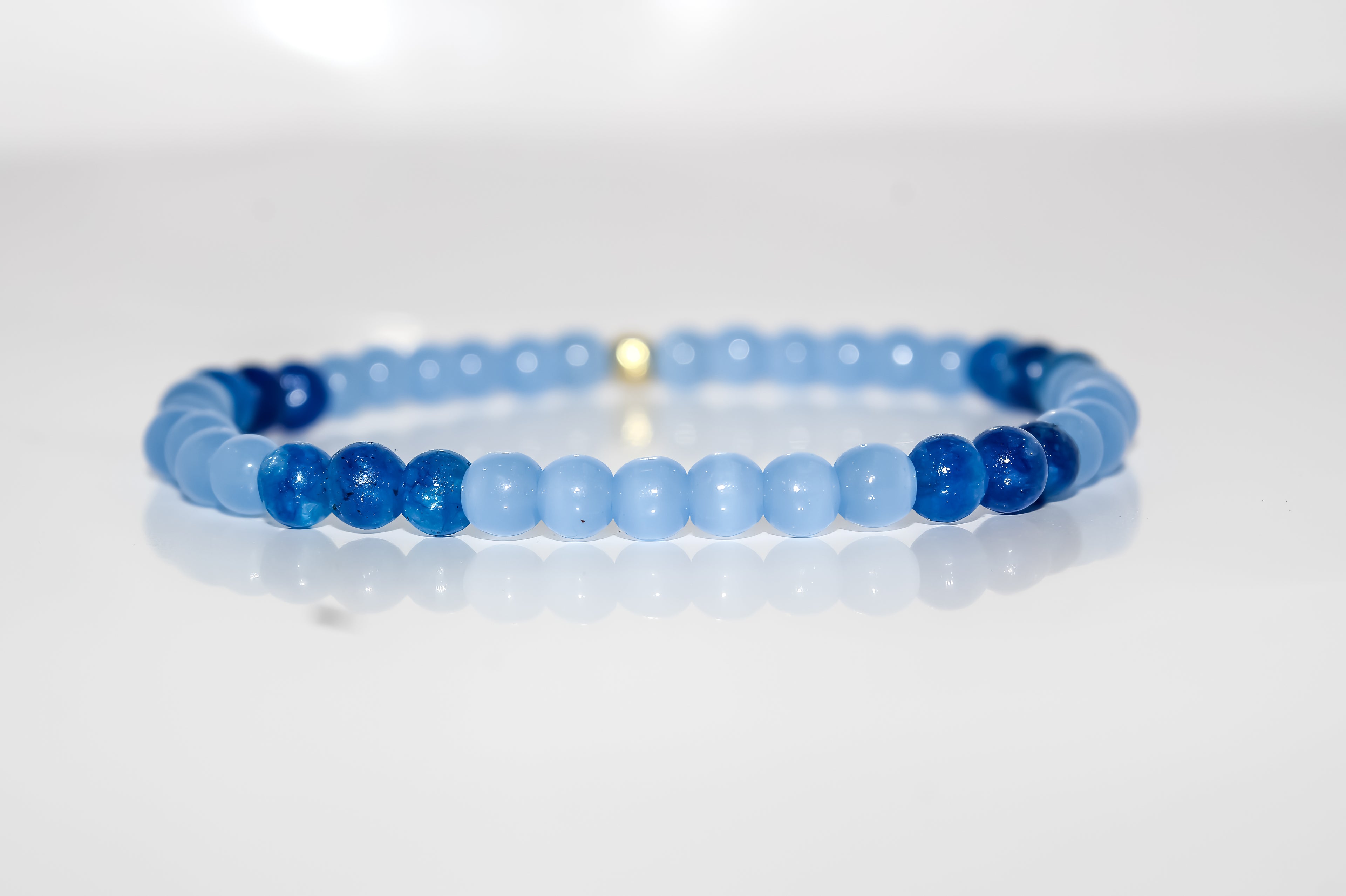 Periwinkle and Royal Blue Gemstone Stretch Bracelet