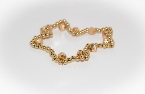 All-Gold Scalloped Wave Bracelet