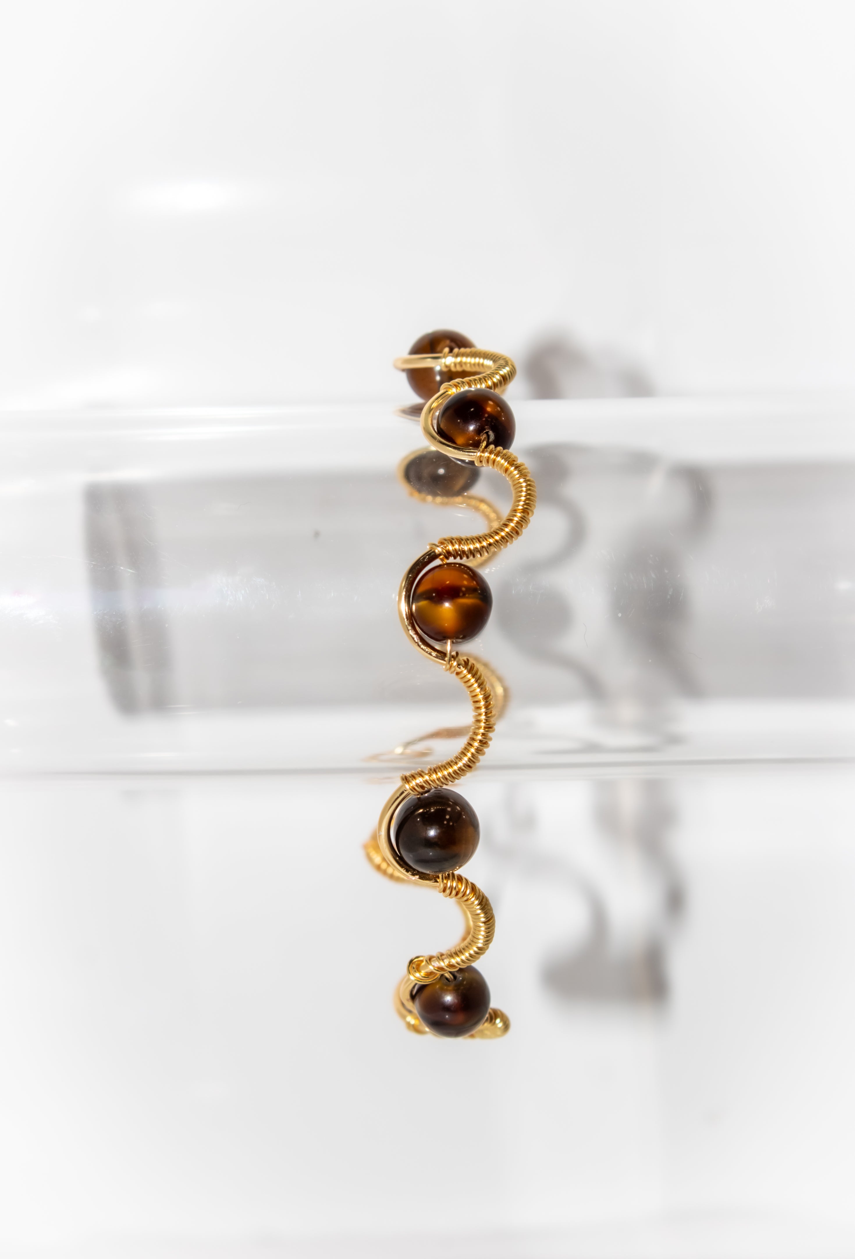 Handcrafted Gold Wire-Wrapped Tiger’s Eye Bracelet