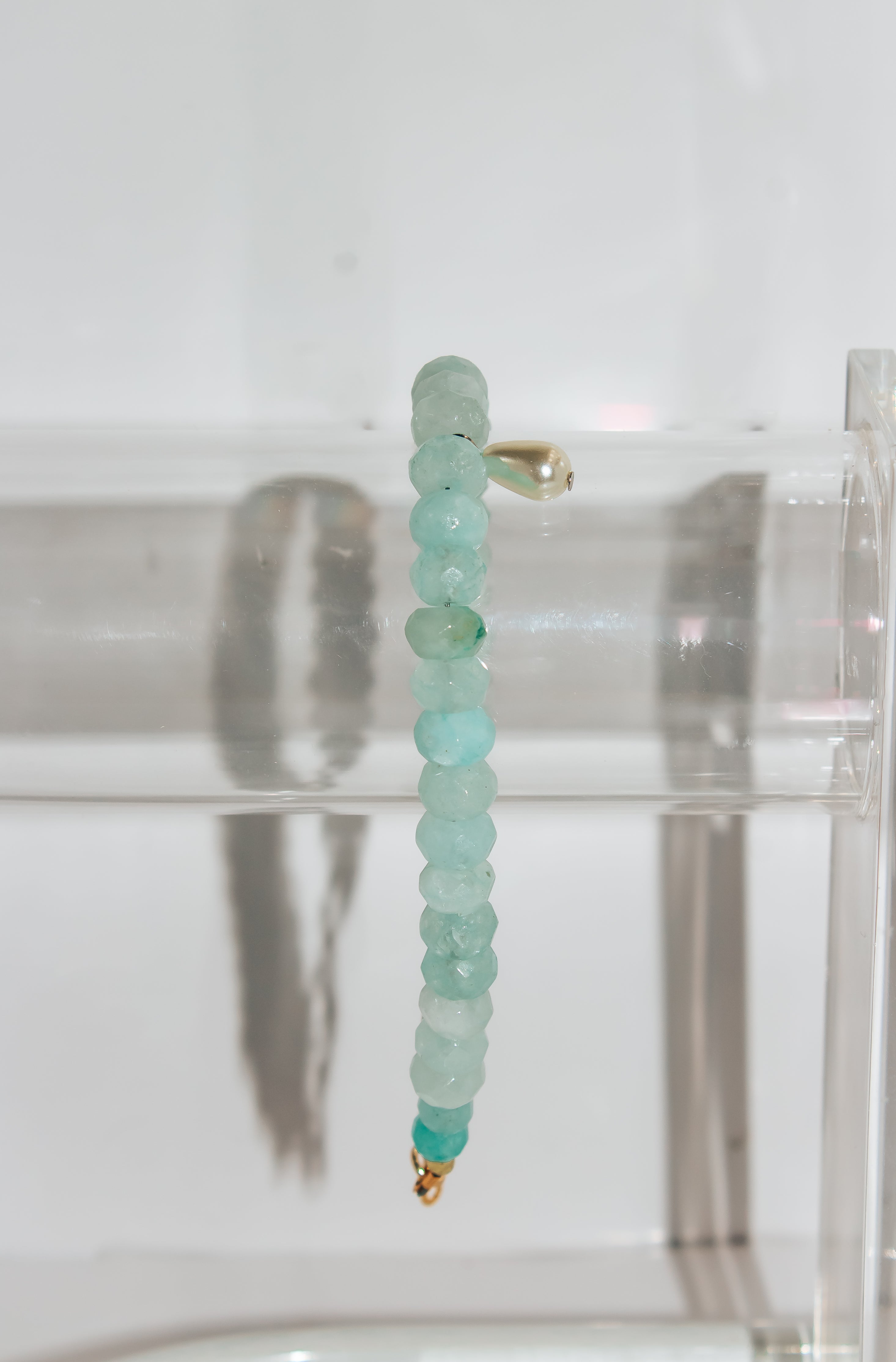 Handcrafted Aquamarine Faceted Bead Bracelet