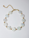 Coin Pearl Beaded Bracelet with Gold Spacers