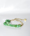 Green Aventurine Double-Strand Bracelet with Gold Chain