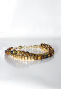 Tiger's Eye and Gold Double-Strand Bracelet