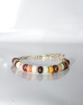 Multicolor Gemstone Rondelle Bracelet with Gold Chain