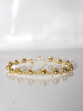 Gold Wire-Wrapped Wave Bangle Bracelet
