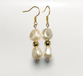 Gold Organic Pearl Drop Earrings