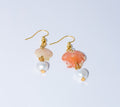 Natural Scallop Seashell and Pearl Drop Earrings