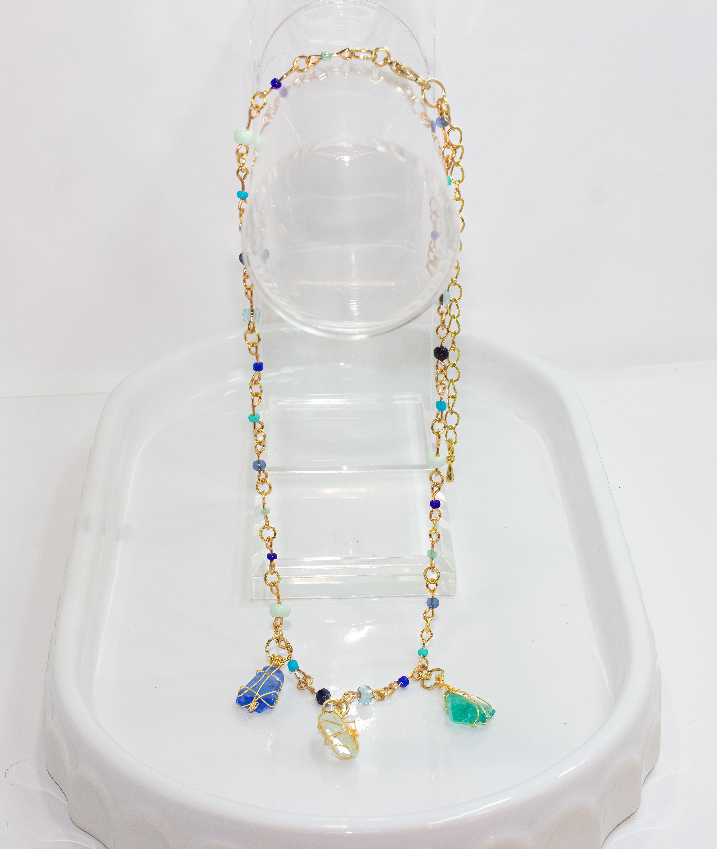 Handcrafted Sea Glass Charm Necklace