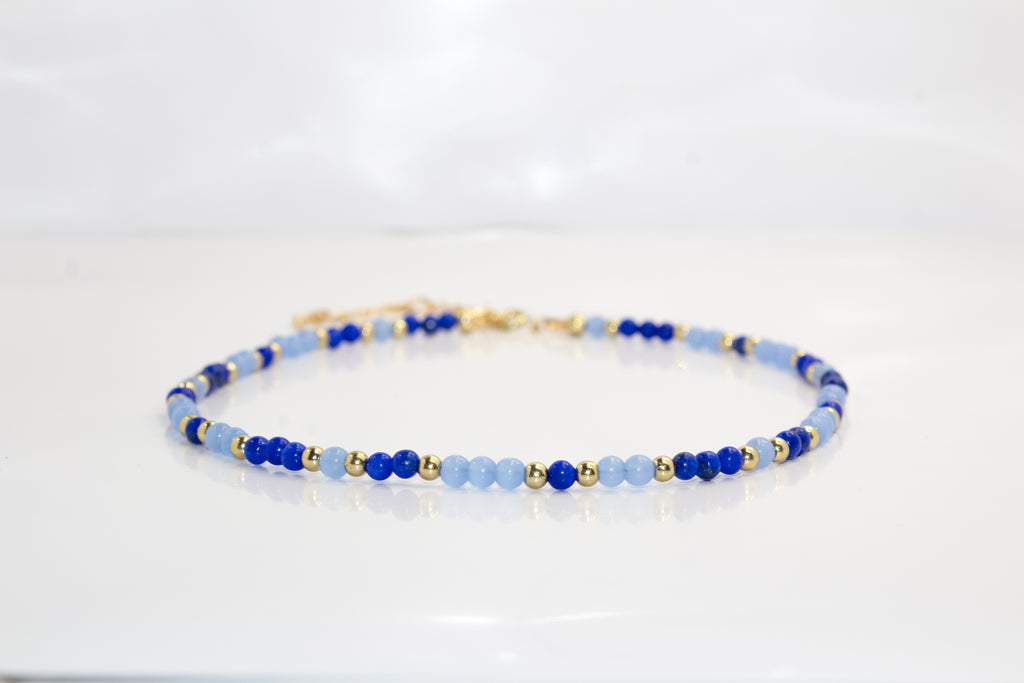 Handcrafted Ocean Blue & Indigo Gemstone Necklace