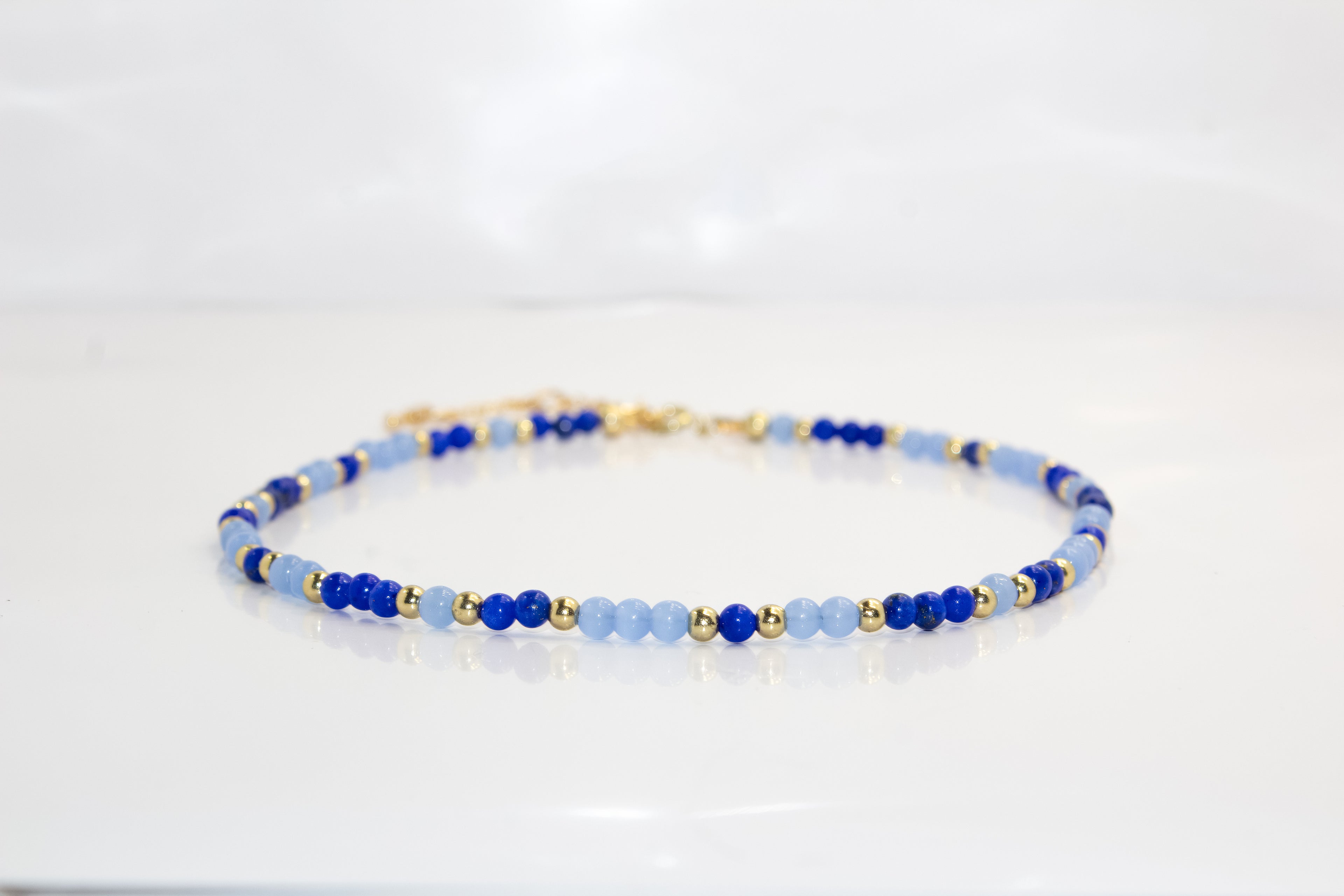 Handcrafted Ocean Blue & Indigo Gemstone Necklace