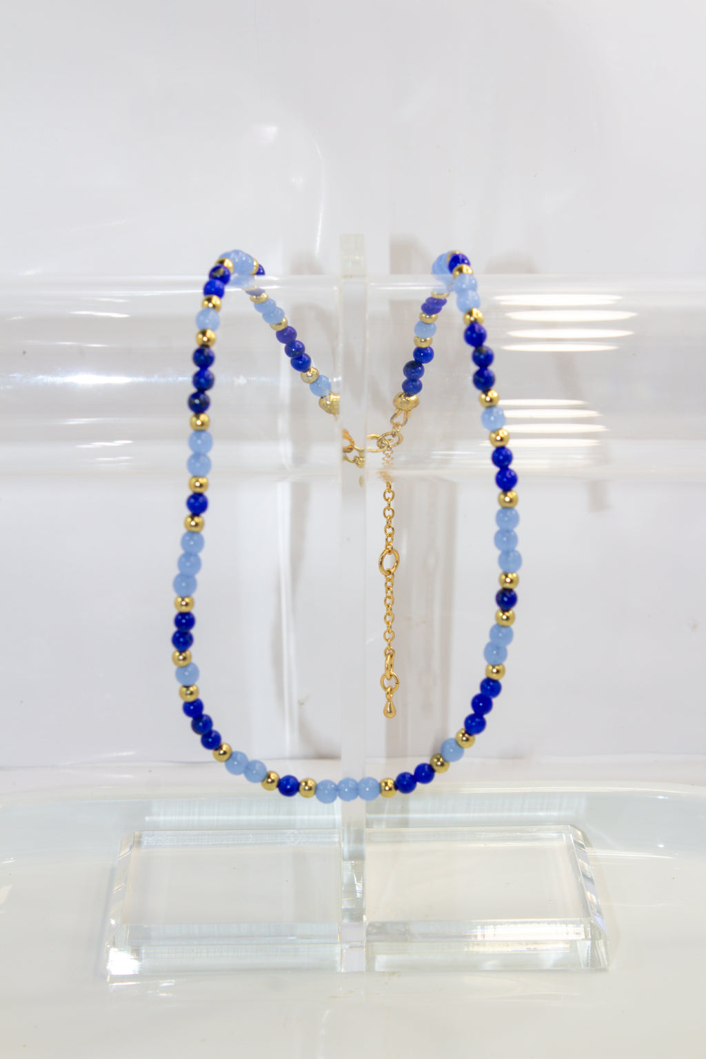 Handcrafted Ocean Blue & Indigo Gemstone Necklace