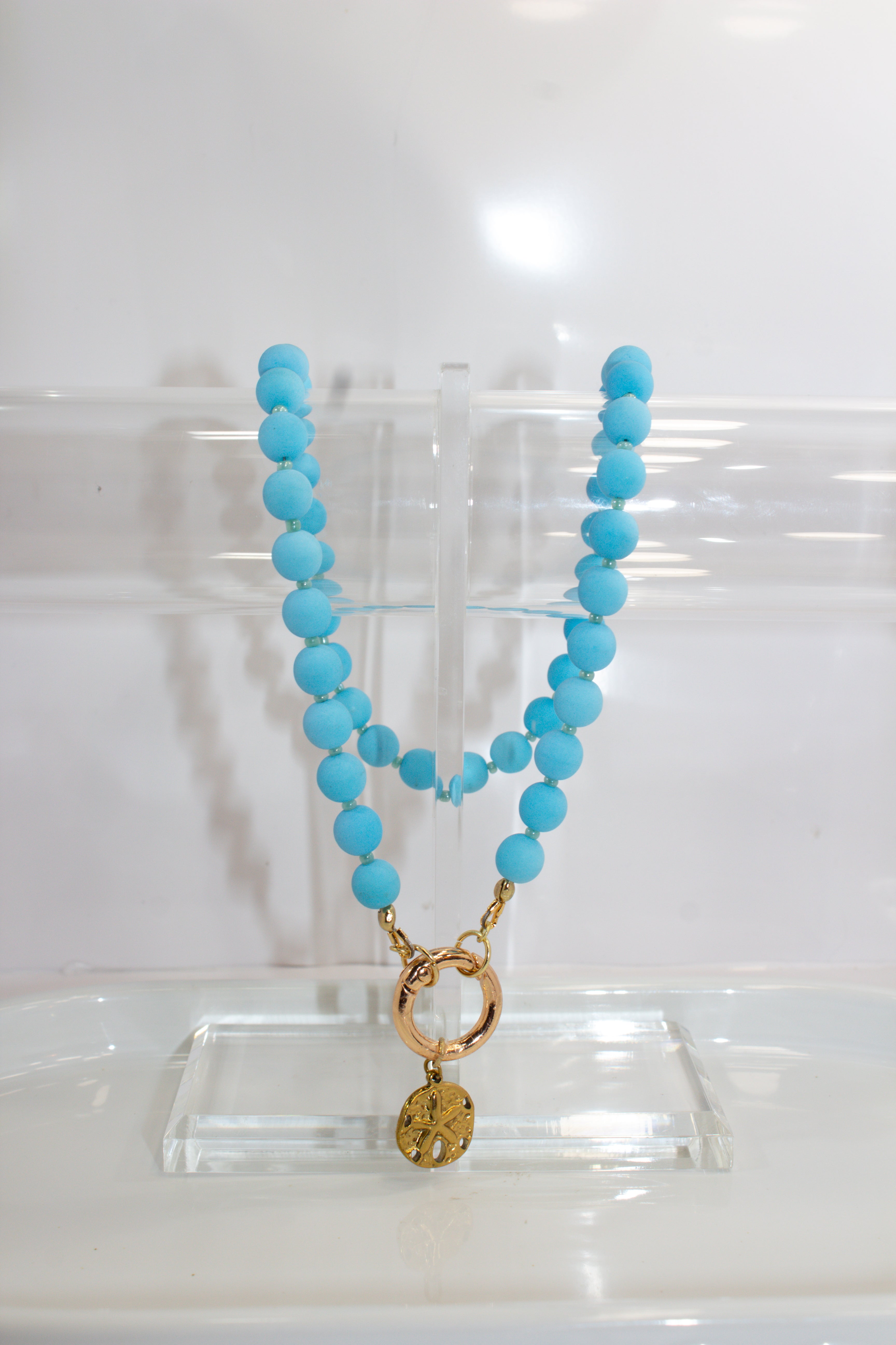 Handcrafted Ocean Blue Sand Dollar Necklace
