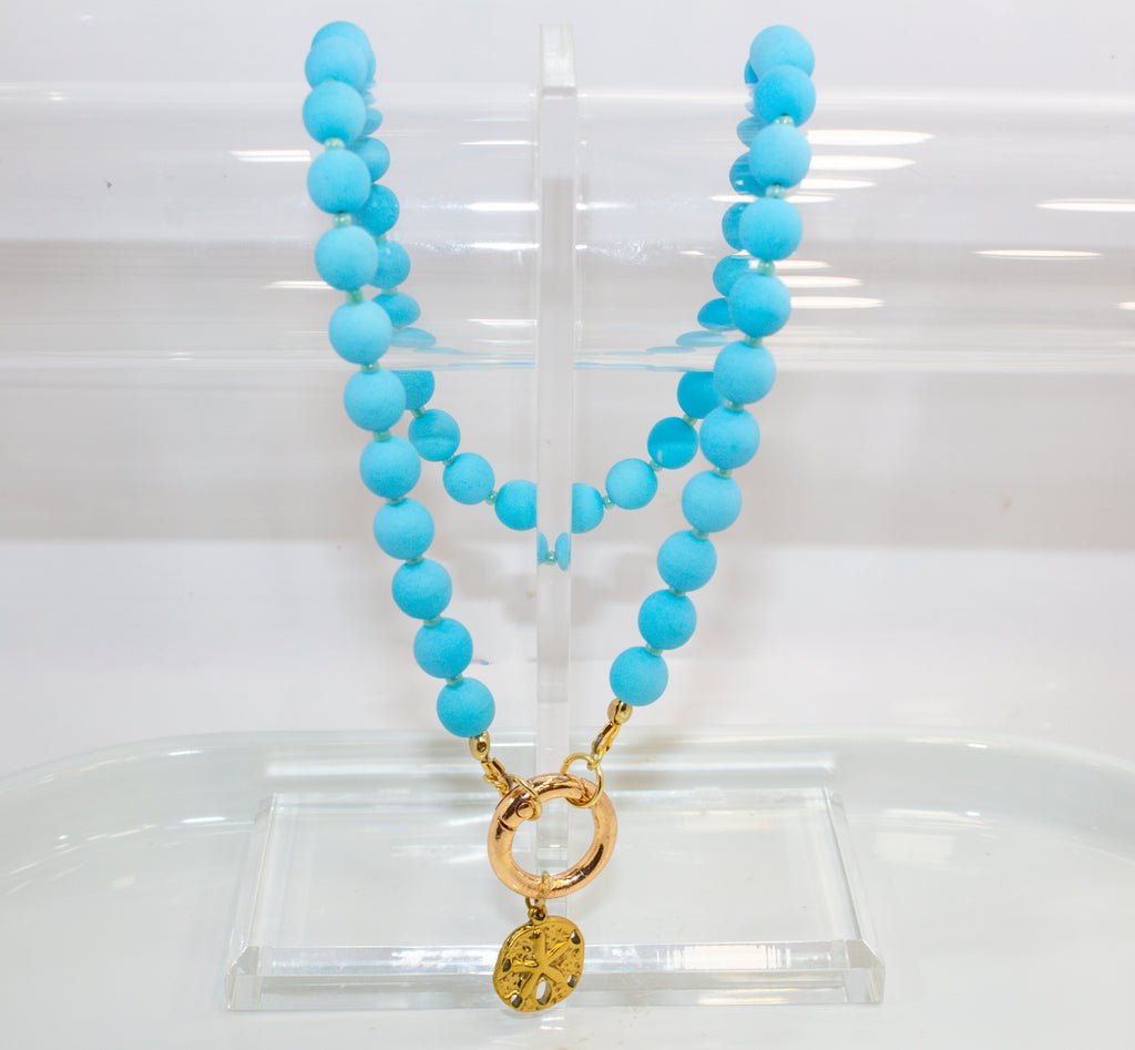 Handcrafted Ocean Blue Sand Dollar Necklace