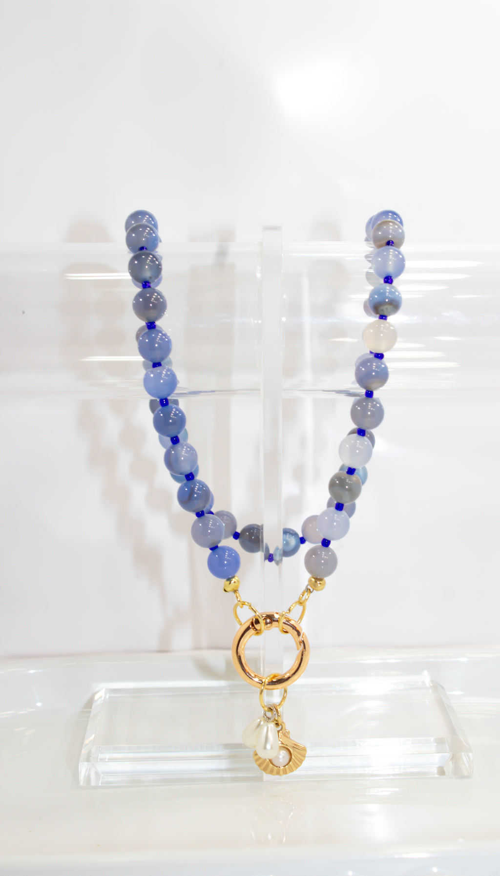 Handcrafted Blue Lace Agate Necklace