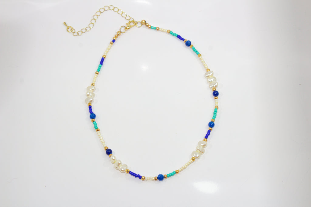 Handcrafted Pearl Station Necklace