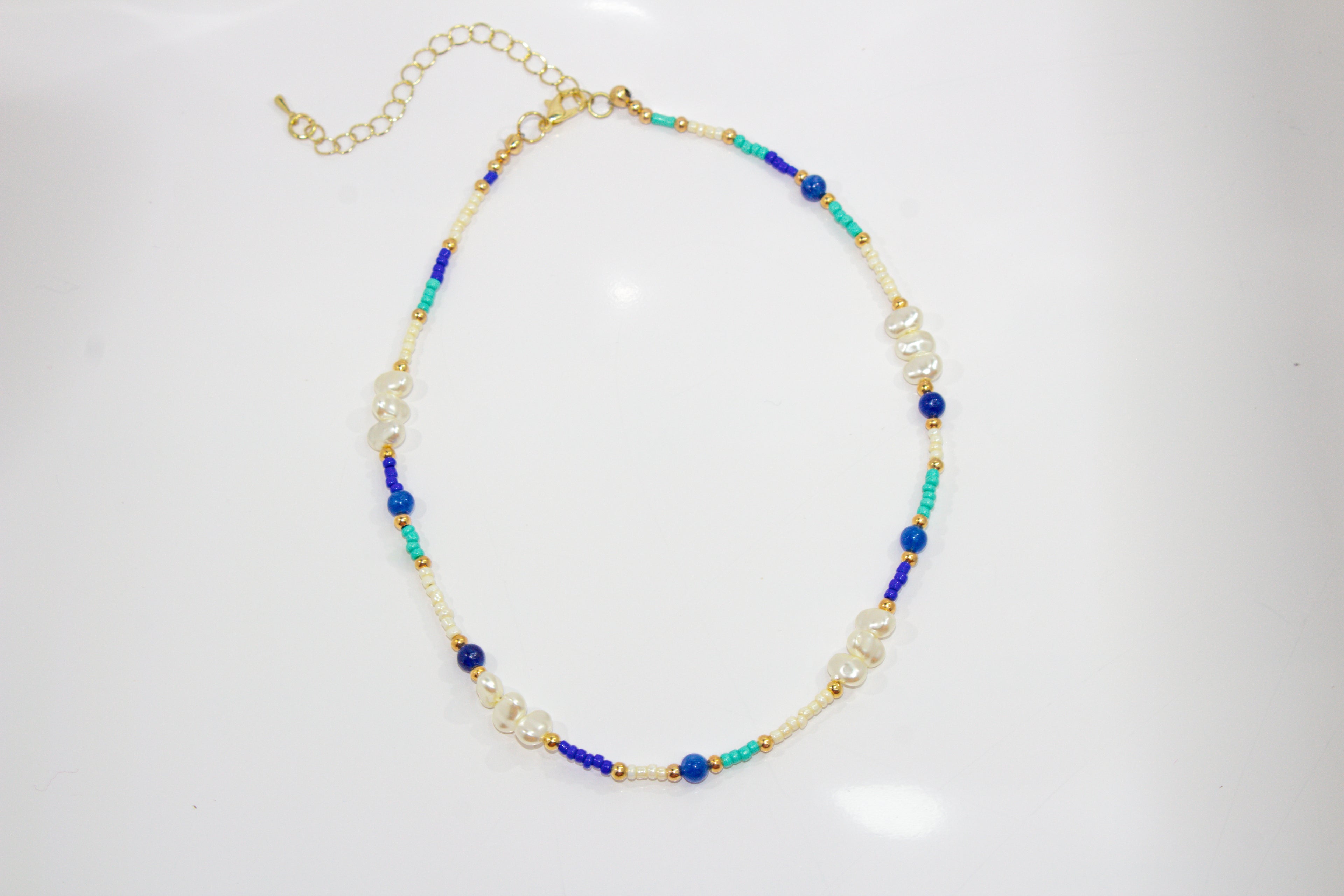 Handcrafted Pearl Station Necklace