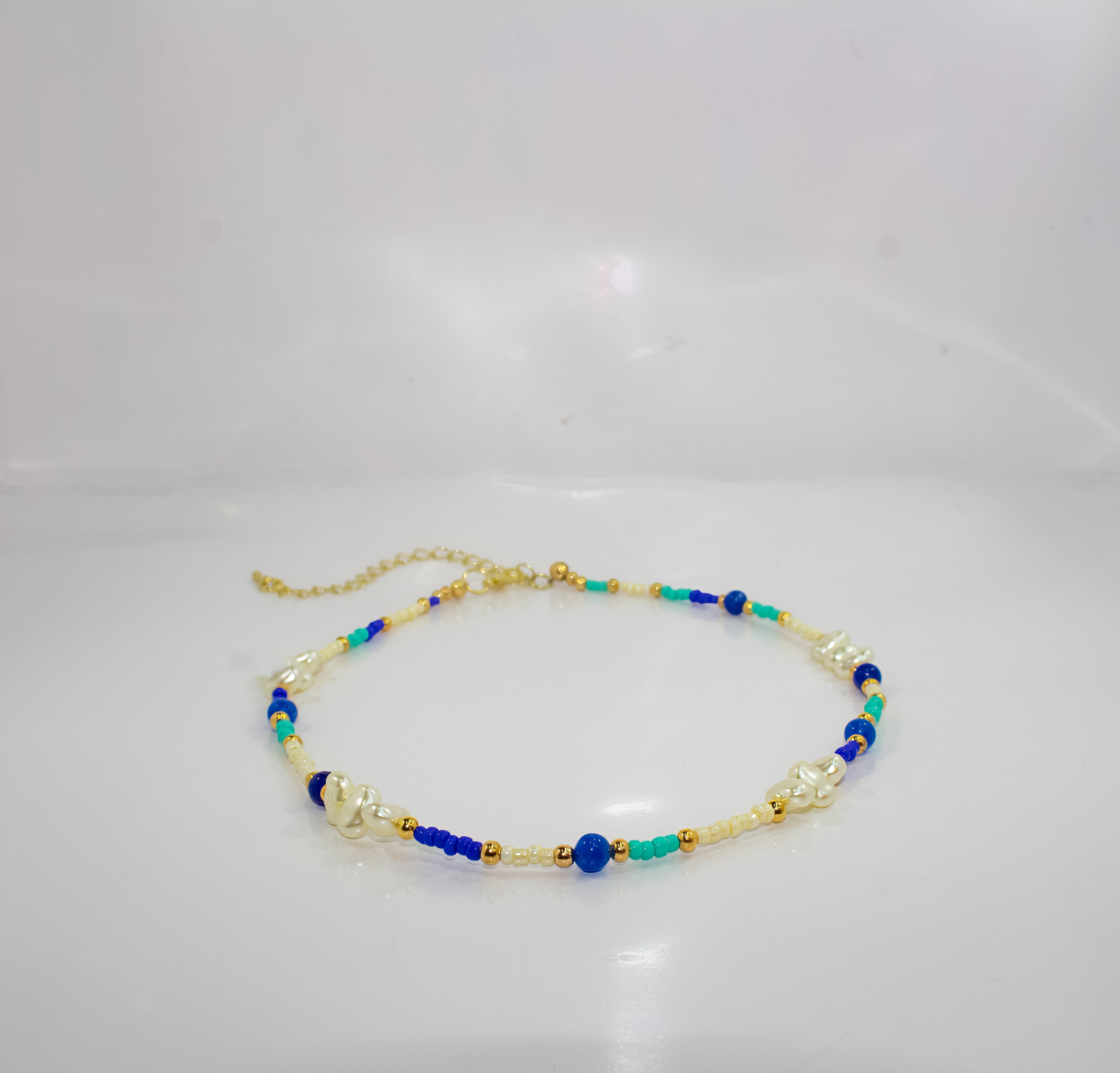 Handcrafted Pearl Station Necklace