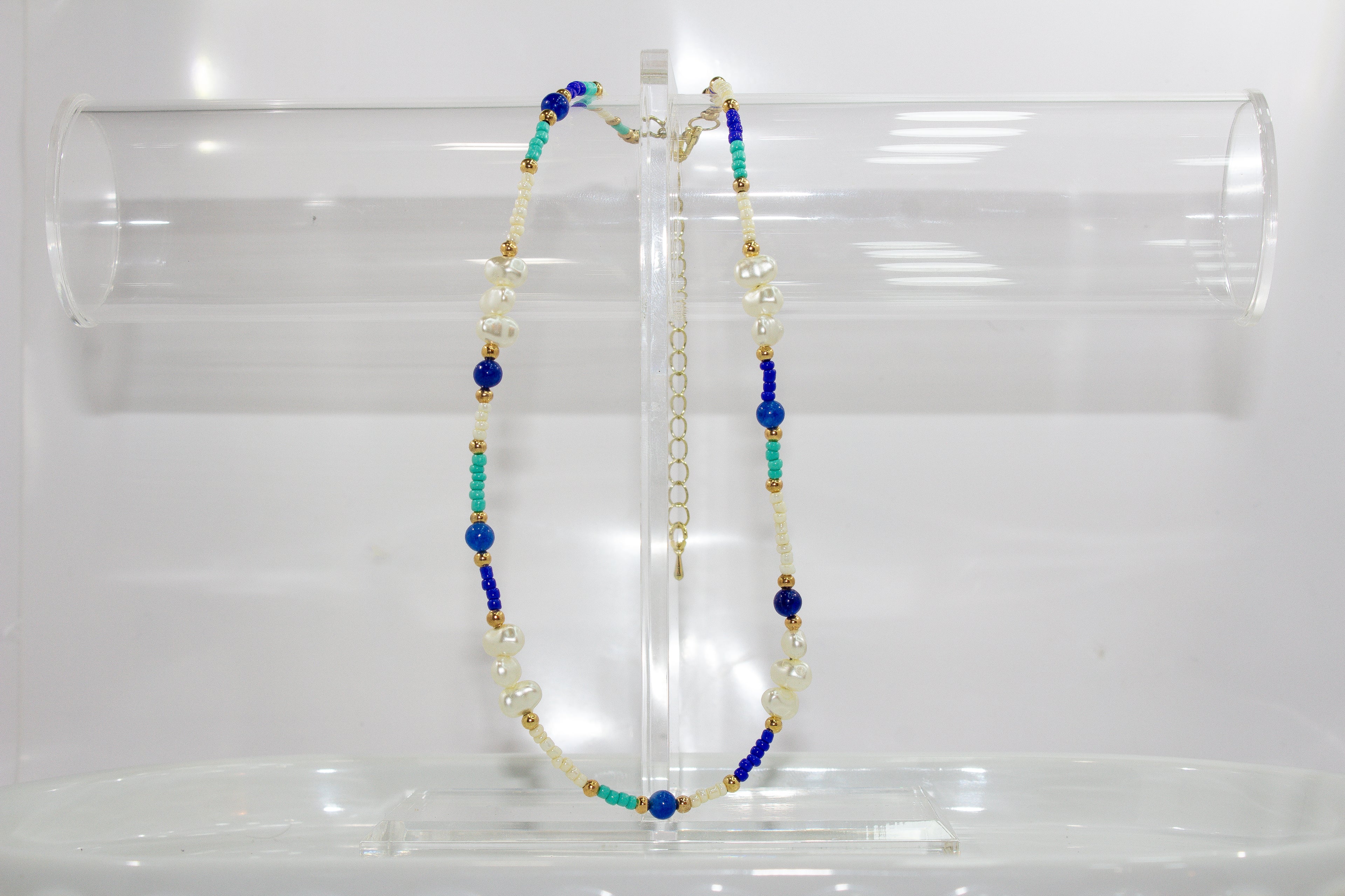 Handcrafted Pearl Station Necklace