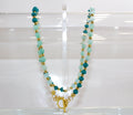 Handcrafted Gradient Amazonite & Teal Agate Gemstone Necklace