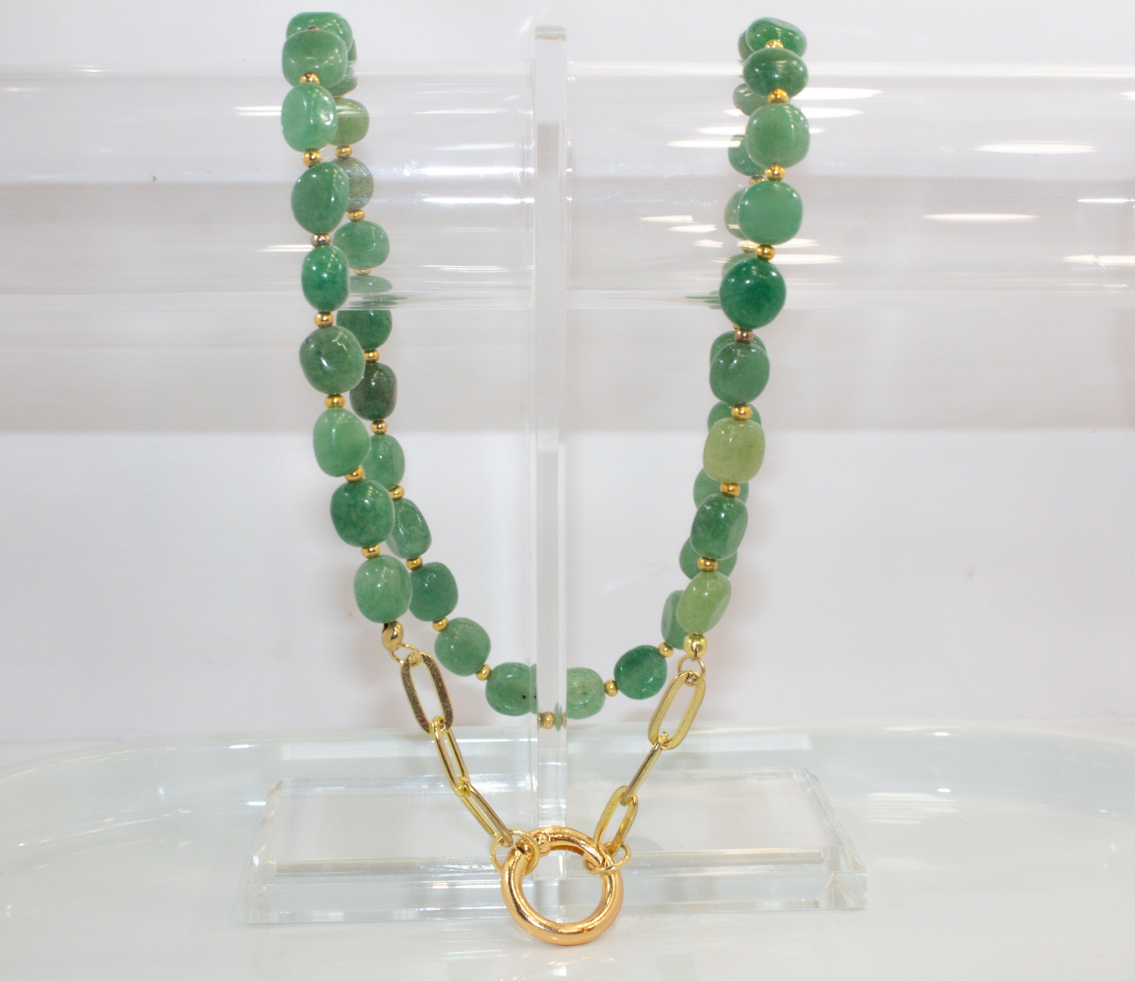 Handcrafted Forest Green Agate Necklace