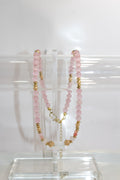Handcrafted Soft Pink Cat-Eye Gemstone Necklace