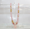 Handcrafted Rose Quartz Teardrop Pendant Necklace