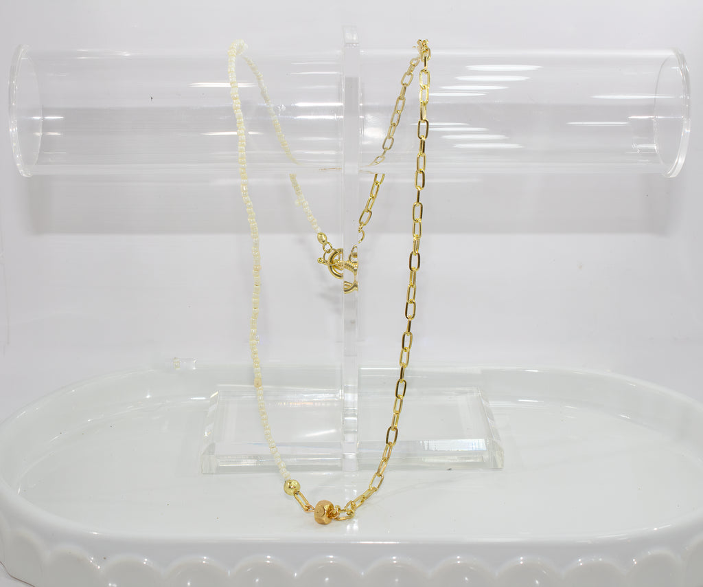 Handcrafted Half-and-Half Paperclip Chain Necklace