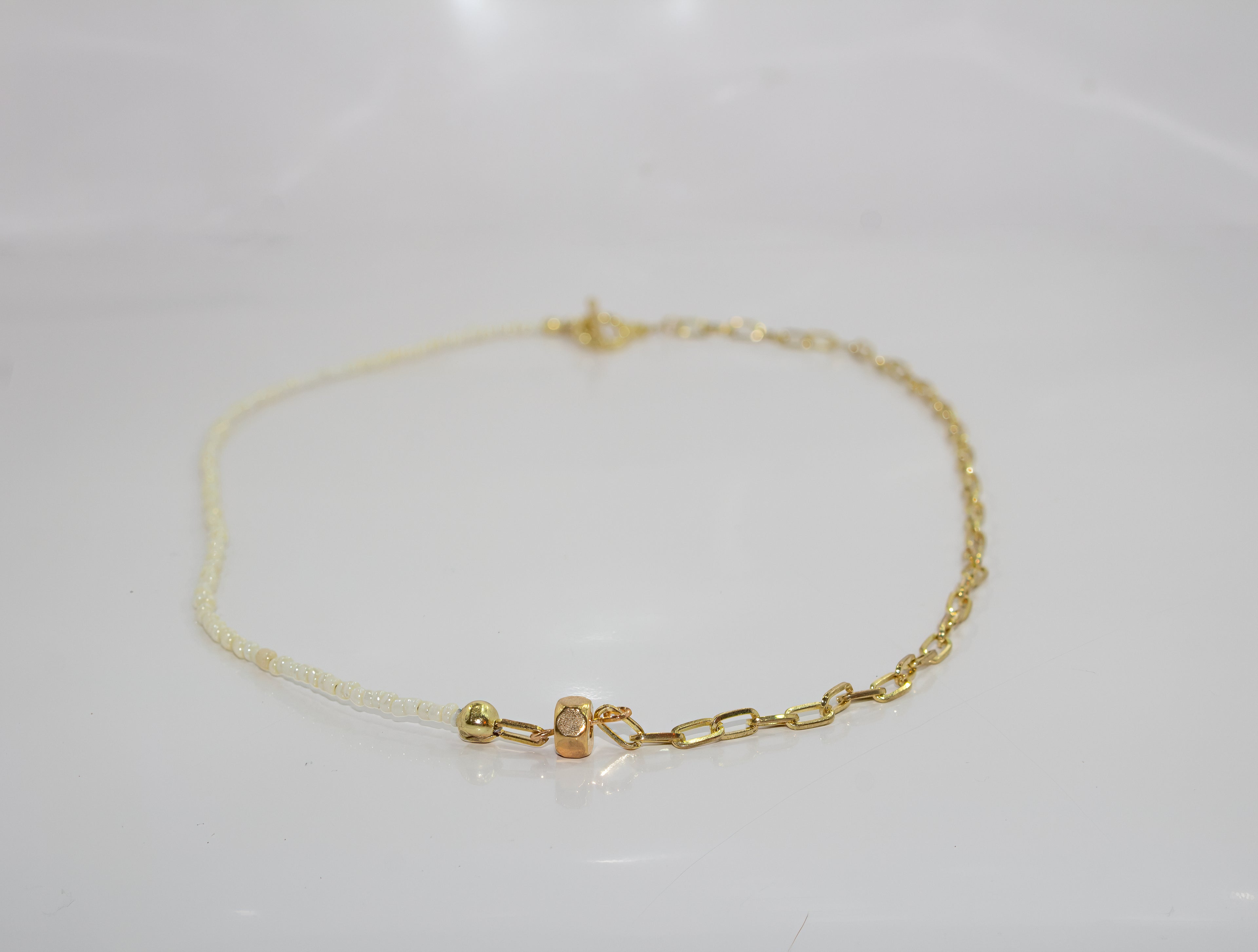 Handcrafted Half-and-Half Paperclip Chain Necklace