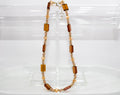 Handcrafted Amber Glass & Gemstone Necklace