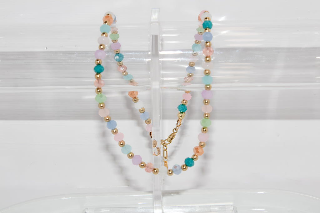 Handcrafted Pastel Rainbow Crystal Necklace
