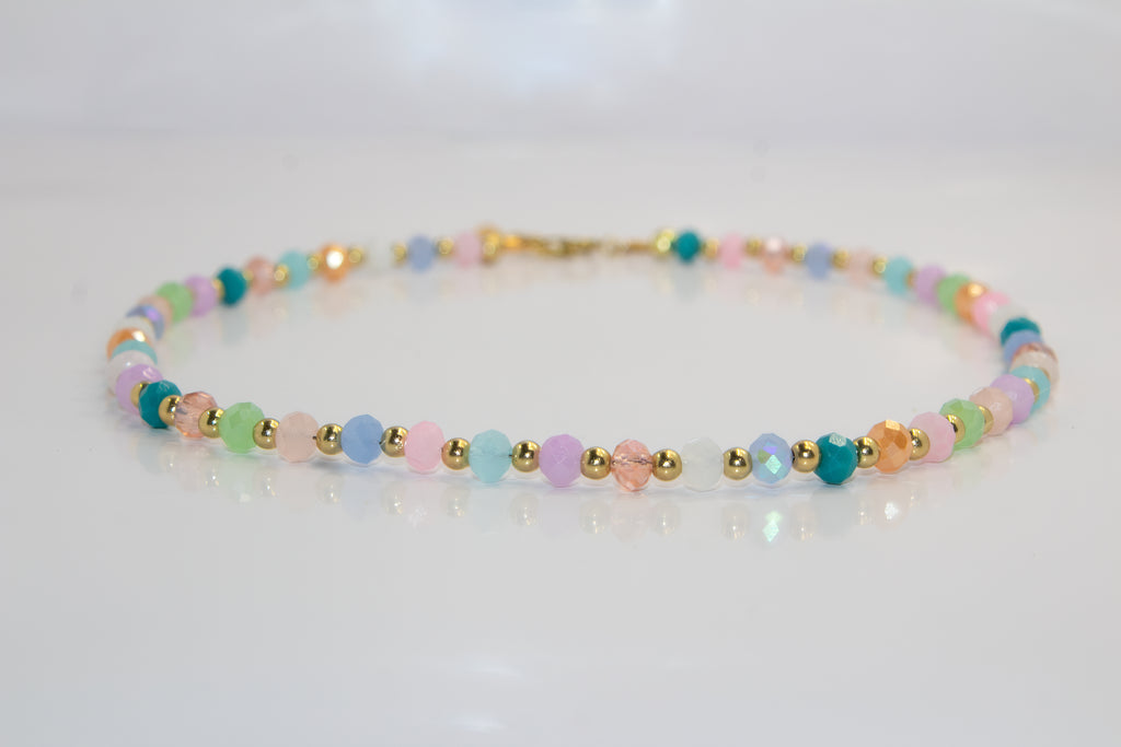 Handcrafted Pastel Rainbow Crystal Necklace