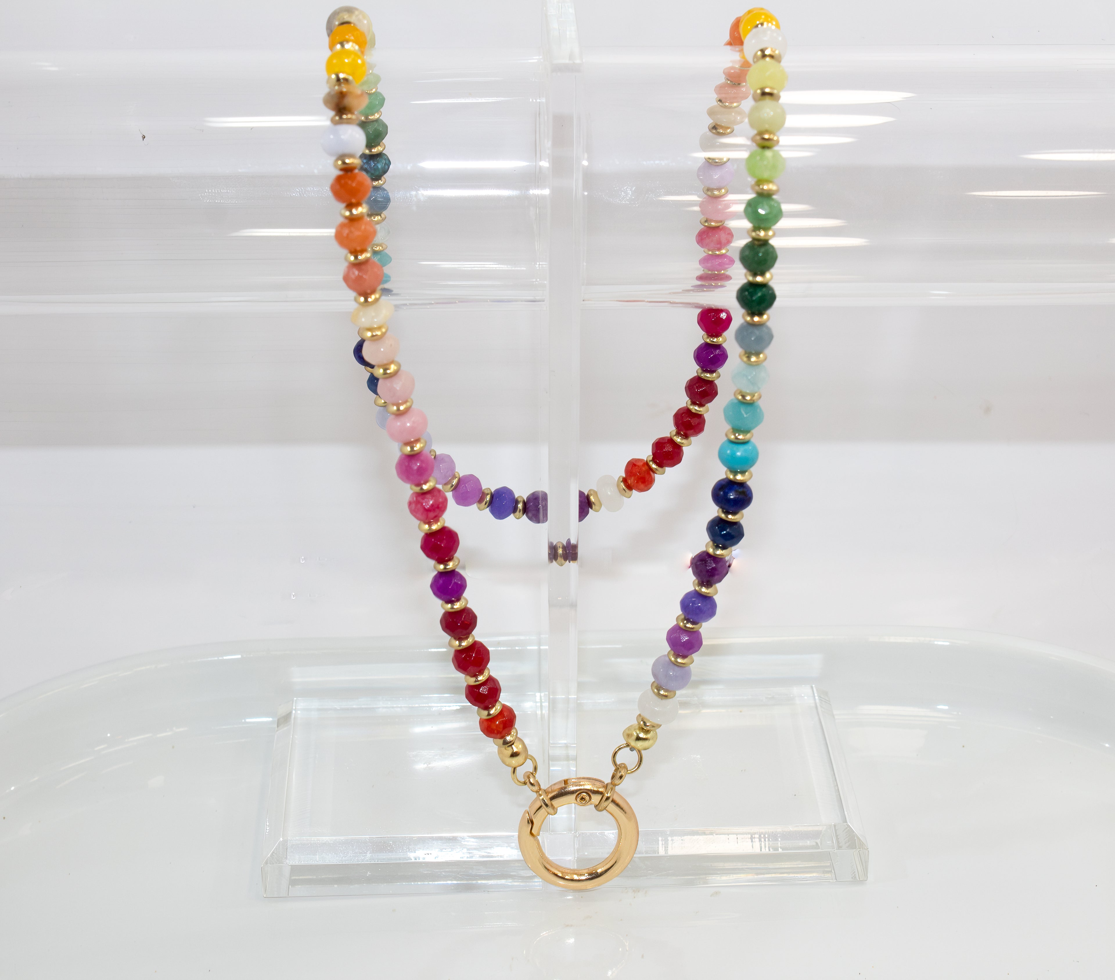 Handcrafted Rainbow Gemstone Necklace