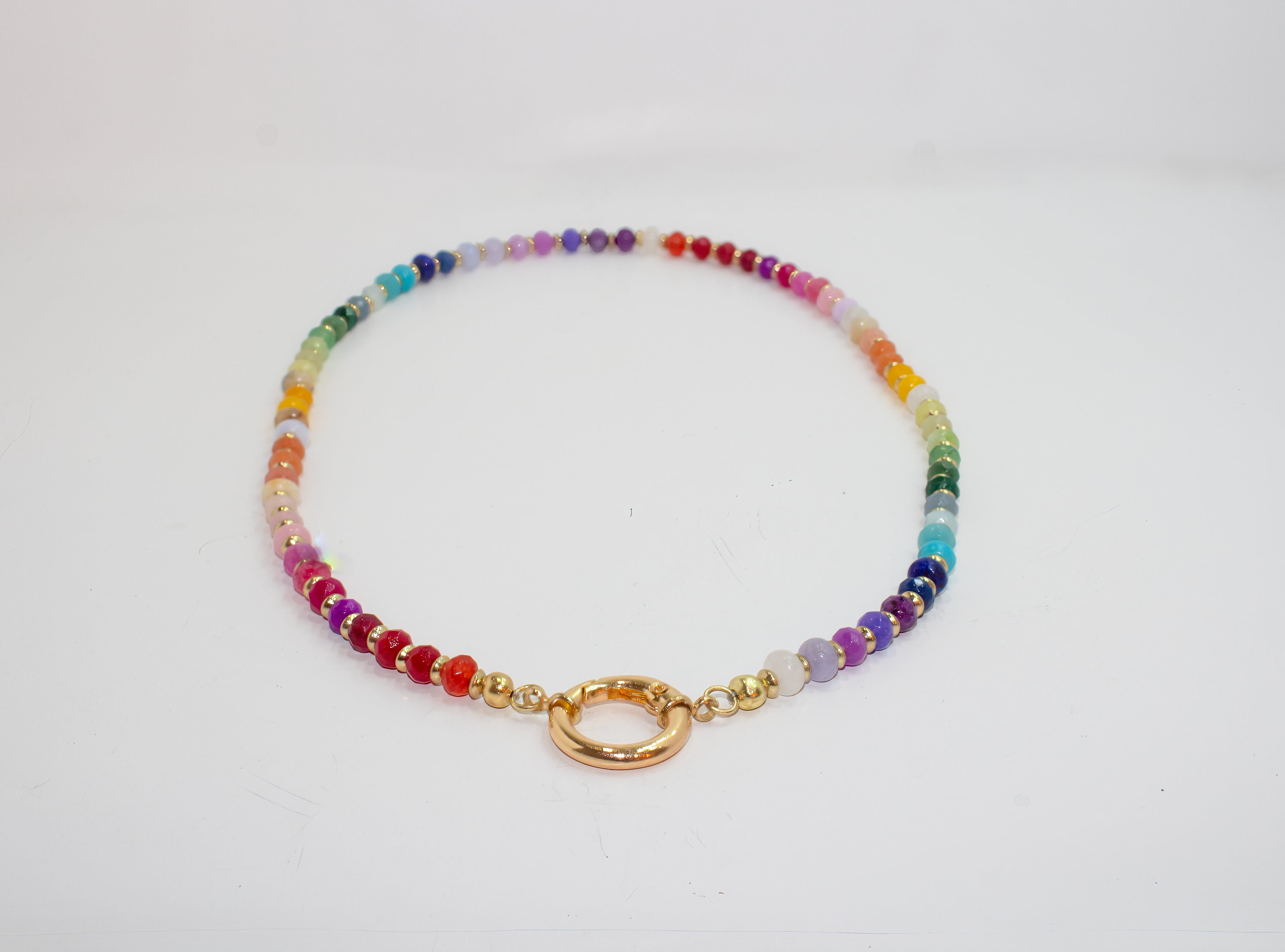 Handcrafted Rainbow Gemstone Necklace
