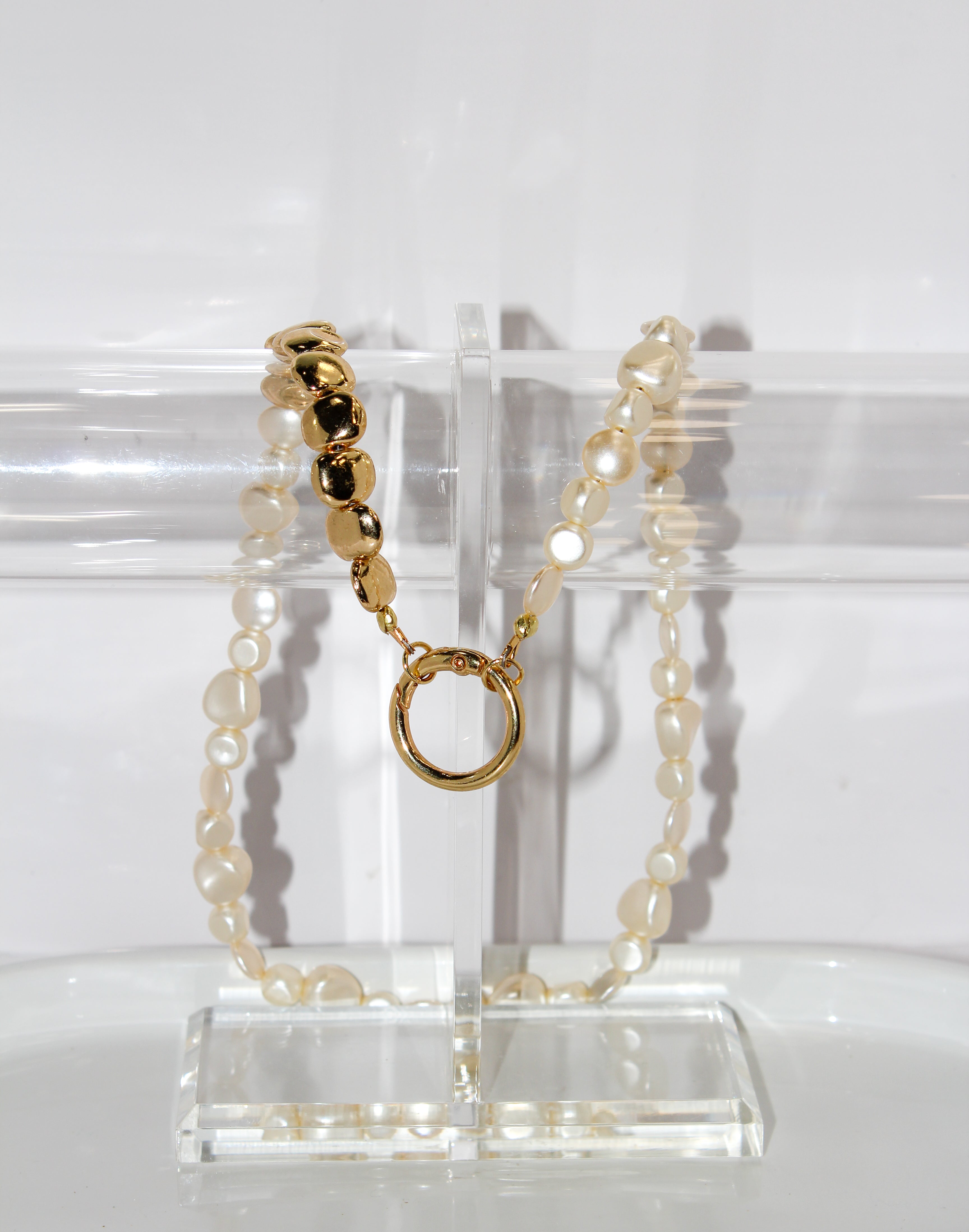 Handcrafted Asymmetric Pearl Necklace