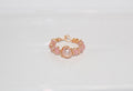 Gold Braided Pink Beaded Ring