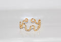 Gold Wavy Adjustable Ring