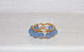 Gold Light Blue Gemstone Halo Ring