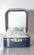 Handcrafted Aqua Blue Gemstone Wire-Wrapped Ring